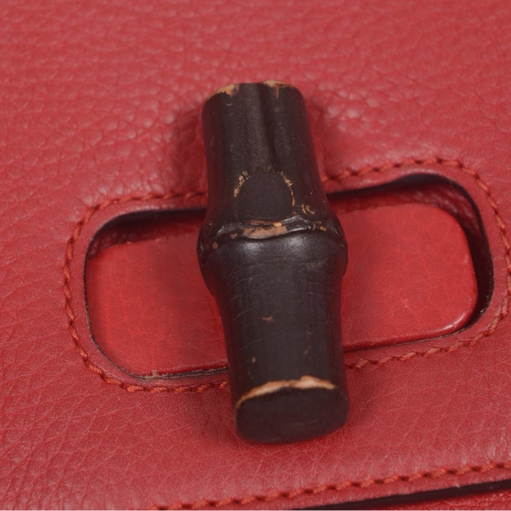 Gucci Red Bamboo Daily Top Handle Handbag Satchel - Picture 8 of 16